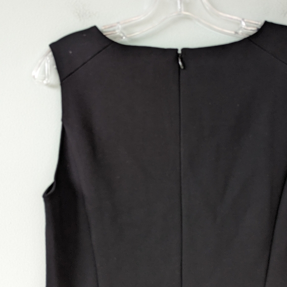 Lands' End Women's Classic Black Ponte Knit Stretch Pockets Sheath Dress - Picture 8 of 8